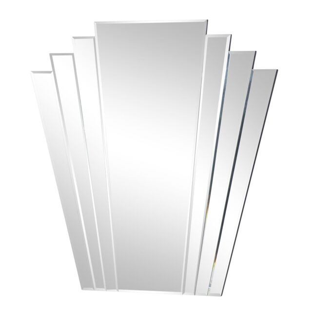 Melody Maison Large Art Deco Fan Frameless Wall Mirror in Clear - image 1