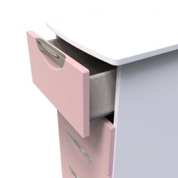 Ready Assembled 2 U Holborn 5 Drawer Tall Bedside (Ready Assembled) in Dusty Pink - thumbnail 5