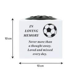 David Fischhoff Memorial Grave Black Football Rose Bowl in White - thumbnail 2