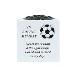 David Fischhoff Memorial Grave Black Football Rose Bowl in White - thumbnail 1