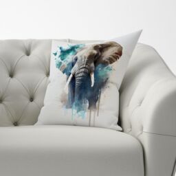 Warren Reed - Designer Majestic Elephant Splashart Cushions in Grey - Size: 45 cm x 45 cm - thumbnail 3