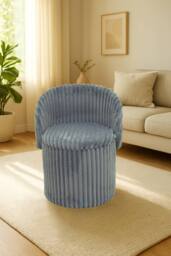 GAVENO CAVAILIA 3 In 1 Harp Ribbed Ottoman Storage Stool in Grey - Size: 1 Seater - thumbnail 2