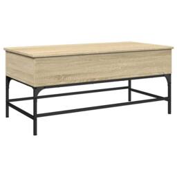 Berkfield Home Decorative Coffee Table Sonoma Oak 100x50x45 cm Engineered Wood a in Light Tan - Size: 100 x 50 x 45 cm - thumbnail 7