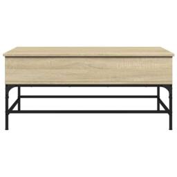 Berkfield Home Decorative Coffee Table Sonoma Oak 100x50x45 cm Engineered Wood a in Light Tan - Size: 100 x 50 x 45 cm - thumbnail 5