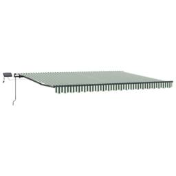 Berkfield Home Manual Retractable Awning with LED Green & White 400x300 cm - thumbnail 4