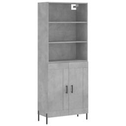 Berkfield Home Highboard Concrete Grey 69.5x34x180 cm Engineered Wood - thumbnail 3