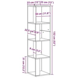 Berkfield Home Classic Corner Cabinet Artisan Oak 33x33x132 cm Engineered Wood in Brown - Size: 33 x 33 x 132 cm - thumbnail 8