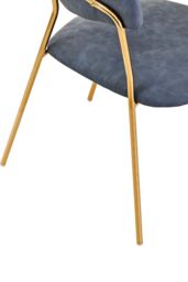 Orsina Velvet Dining Chair, Modern Dining Armchair, Gold Luxury Dining Chair for Home, Lounge in Dark Grey - thumbnail 3