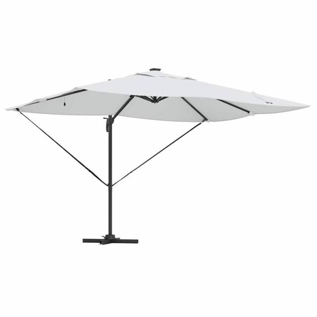 Berkfield Home Cantilever Roma Parasol with LEDs Sand 352x251x265 cm Aluminium in Beige - Size: 352 x 251 x 265 cm - image 1