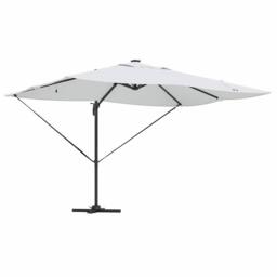 Berkfield Home Cantilever Roma Parasol with LEDs Sand 352x251x265 cm Aluminium in Beige - Size: 352 x 251 x 265 cm - thumbnail 1