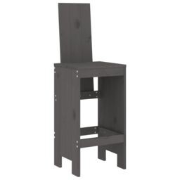 Berkfield Home Bar Stools 2 pcs Grey 40x42x120 cm Solid Wood Pine - Size: 40 x 42 x 120 cm - thumbnail 3