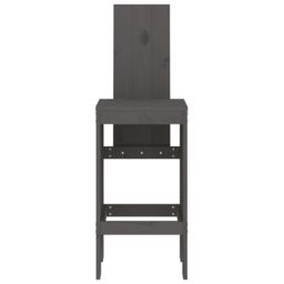 Berkfield Home Bar Stools 2 pcs Grey 40x42x120 cm Solid Wood Pine - Size: 40 x 42 x 120 cm - thumbnail 4