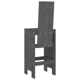 Berkfield Home Bar Stools 2 pcs Grey 40x42x120 cm Solid Wood Pine - Size: 40 x 42 x 120 cm - thumbnail 6