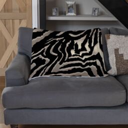 Benjamin Tate Design Gold Zebra Print Blanket in Natural - Size: 120 cm x 150 cm - thumbnail 2