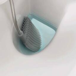 EONLION Silicone Toilet Brush with Slimline Holder Set in White - thumbnail 3