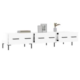 Berkfield Home TV Cabinet High Gloss White 150x36x30 cm Engineered Wood - Size: 150 x 36 x 30 cm - thumbnail 4