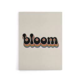 "Artery8 Bloom Colourful Retro Rainbow Font Typography Canvas Wall Art Print in Beige - Size: W18"" x H24""" - thumbnail 1