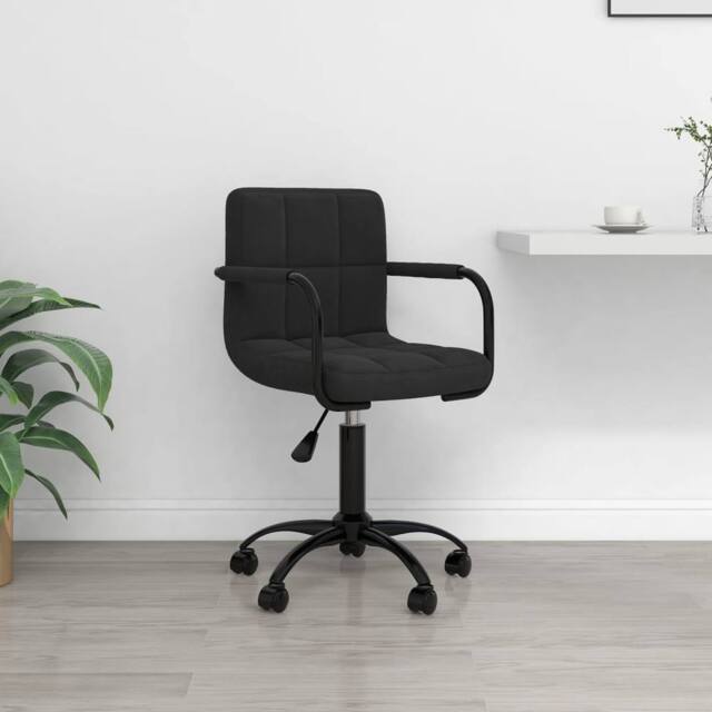 Berkfield Home Swivel Office Chair Black Velvet - image 1