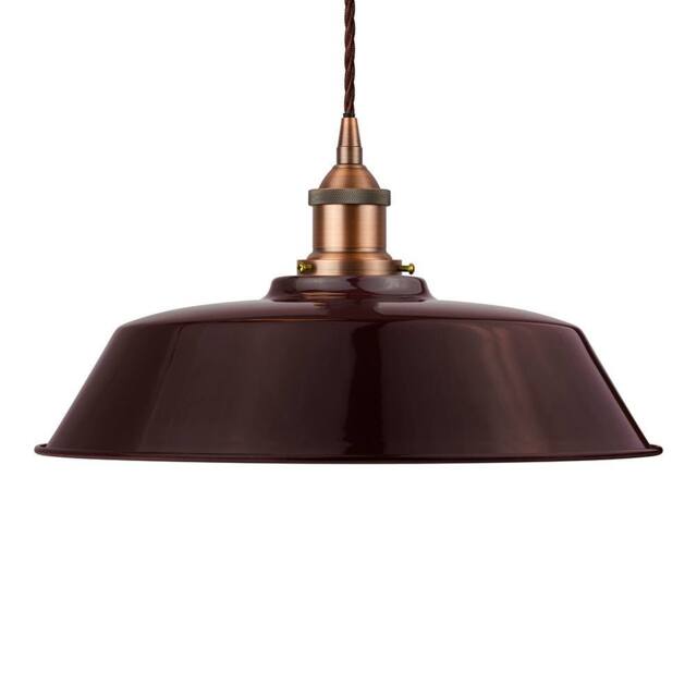 SE Home Burgundy Red Chancery Pendant Light - Matt Antique Copper - image 1