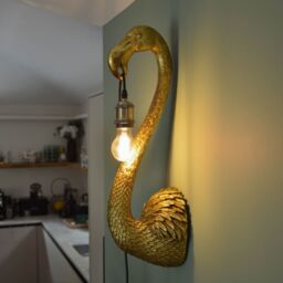 Madison & Mayfair Elegant Flamingo Head Wall Lamp in Gold - thumbnail 1