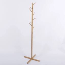 VOGREX Bamboo Coat Stand 8 Hooks in Natural - thumbnail 1