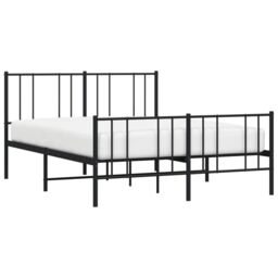 Berkfield Home Metal Bed Frame with Headboard & Footboard Black 140x190 cm - thumbnail 3