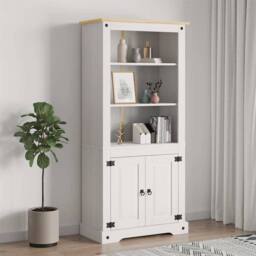 Berkfield Home Cupboard Mexican Pine Corona Range White 80x40x170 cm - Size: 80 x 40 x 170 cm - thumbnail 3