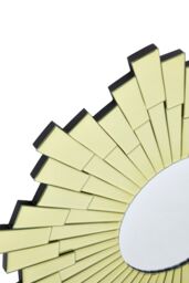 Orsina Small Round Wall Mirror With Sunburst Frame, Decorative Circle Mirror, Contemporary Accent For Hallway in Gold - thumbnail 5