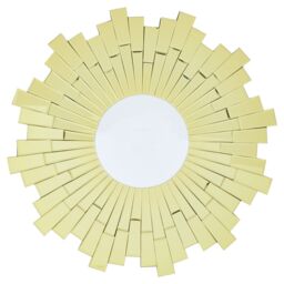 Orsina Small Round Wall Mirror With Sunburst Frame, Decorative Circle Mirror, Contemporary Accent For Hallway in Gold