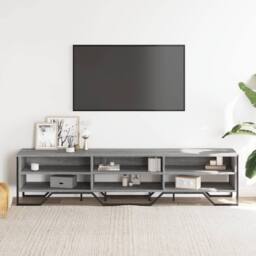 Berkfield Home TV Cabinet Grey Sonoma 180x34x41 cm Engineered Wood - Size: 180 x 34 x 41 cm - thumbnail 3