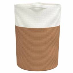 Berkfield Home Storage Basket Brown & White √ò49x65 cm Cotton - Size: 49x65 cm - thumbnail 5