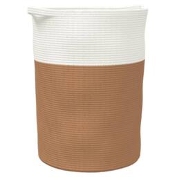 Berkfield Home Storage Basket Brown & White √ò49x65 cm Cotton - Size: 49x65 cm