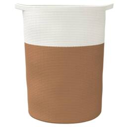 Berkfield Home Storage Basket Brown & White √ò49x65 cm Cotton - Size: 49x65 cm - thumbnail 4