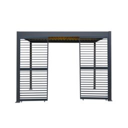 Monstershop Anthracite Aluminium Pergola With LED Lights & 2 x Shutter Panels - 3m in Grey - thumbnail 2