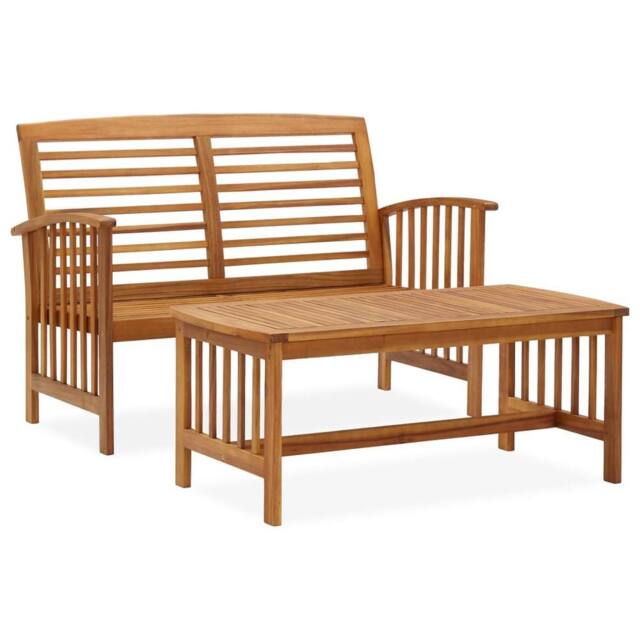 Berkfield Home 2 Piece Garden Lounge Set Solid Acacia Wood in Brown - image 1