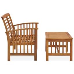 Berkfield Home 2 Piece Garden Lounge Set Solid Acacia Wood in Brown - thumbnail 2