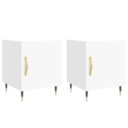 Berkfield Home Bedside Cabinets 2 pcs White 40x40x50 cm Engineered Wood - Size: 40 x 40 x 50 cm - thumbnail 2