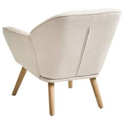 Wyld and Coco Beige Retro Armchair - Water-Repellent Woven Fabric Rubberwood Legs - thumbnail 5