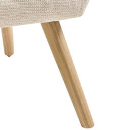 Wyld and Coco Beige Retro Armchair - Water-Repellent Woven Fabric Rubberwood Legs - thumbnail 7