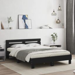 Berkfield Home Bed Frame with LED without Mattress Black 140x200 cm - thumbnail 3