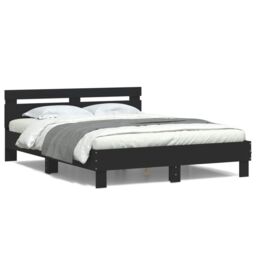Berkfield Home Bed Frame with LED without Mattress Black 140x200 cm - thumbnail 1