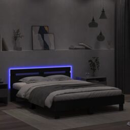 Berkfield Home Bed Frame with LED without Mattress Black 140x200 cm - thumbnail 4