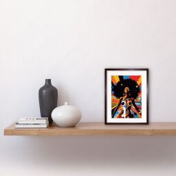 "Artery8 Wall Art Print Afro Caribbean Woman Colour Explosion Modern Strong Matriarch Bright Bold Colourful Artwork Framed 9X7 Inch - Size: W7"" x H9""" - thumbnail 2