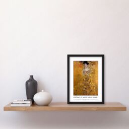 Artery8 Gustav Klimt Portrait Of Adele Bloch-Bauer I The Lady in Gold Painting Artwork Framed Wall Art Print A4 in Black - thumbnail 2