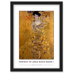 Artery8 Gustav Klimt Portrait Of Adele Bloch-Bauer I The Lady in Gold Painting Artwork Framed Wall Art Print A4 in Black - thumbnail 1
