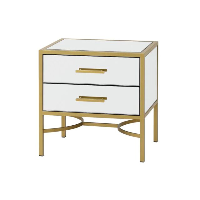 Melody Maison Pair Of Gold Mirrored Bedside / Occasional Tables - Venus Range in Metallic Gold - image 1