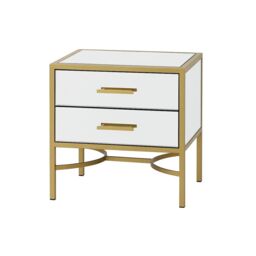 Melody Maison Pair Of Gold Mirrored Bedside / Occasional Tables - Venus Range in Metallic Gold - thumbnail 1