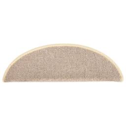 Berkfield Home Comfortable Carpet Stair Treads 15 pcs White & Brown 65x21x4 cm in Beige - Size: Medium - thumbnail 5