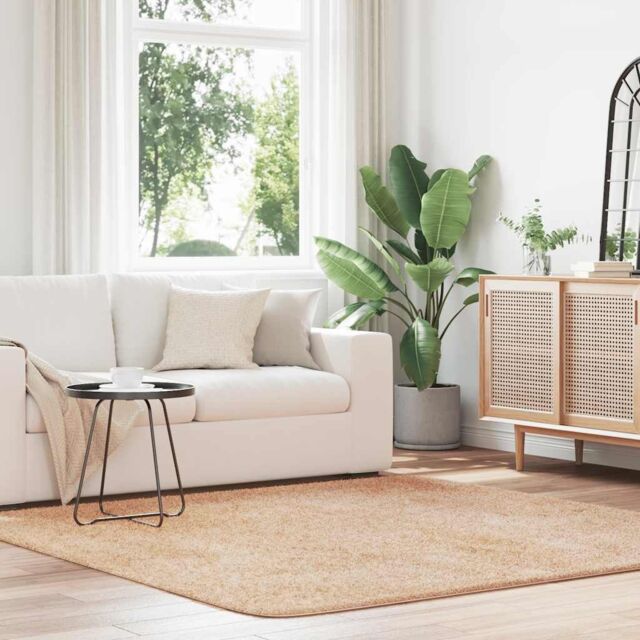 Berkfield Home Shaggy Rug High Pile NAVARRA Beige 200x200 cm Polyester - Size: Medium - image 1