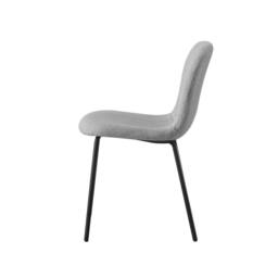 MCC Direct Bella Luxe Set of 4 Teddy Faux Fur Dining Chairs in Light Grey - thumbnail 4